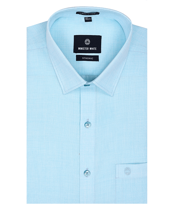 Mens Cotton Regular Fit Sky Blue Colour Shirt Stronic