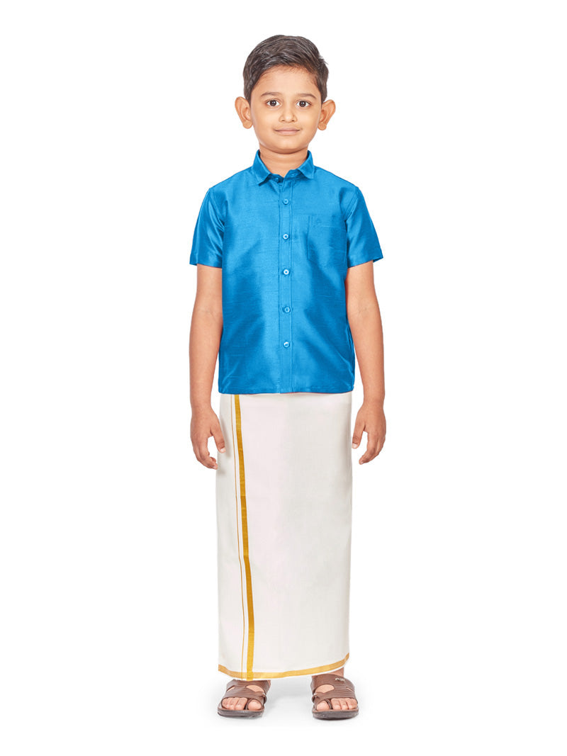 Velcro dhoti for Kids with shirt combo