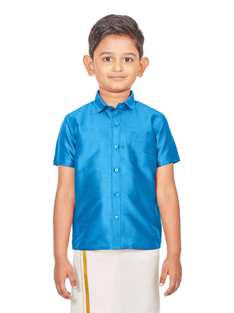 FlexiWaist Bundled With A Matching Turquoise Raw Silk Shirt (Adorable Boy)