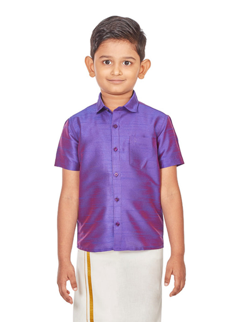 Flexiwaist Bundled With A Matching Purple Raw Silk Shirt (Adorable Boy)