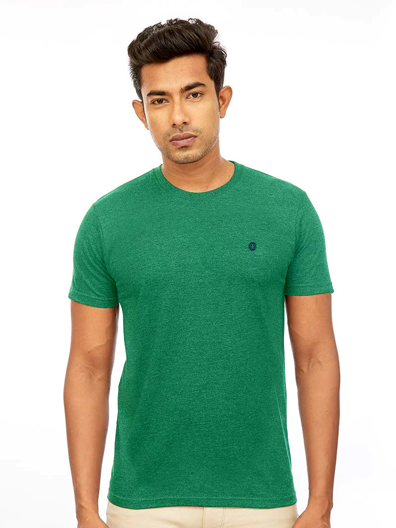 B.Green Mel Round Neck T Shirt_SH 18
