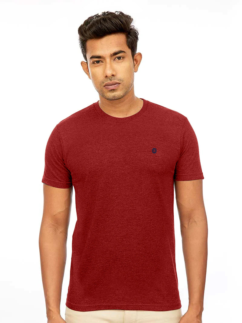 Burgunty Round Neck T Shirt_SH 16