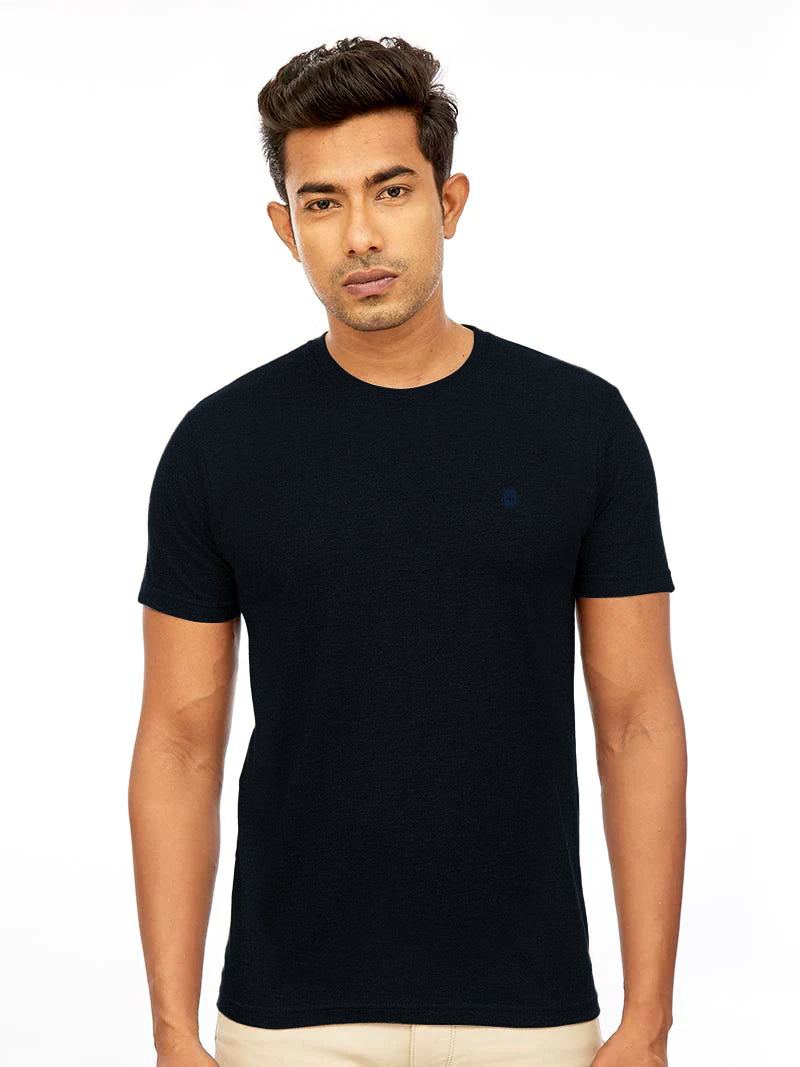 Navy Round Neck T Shirt_SH 10