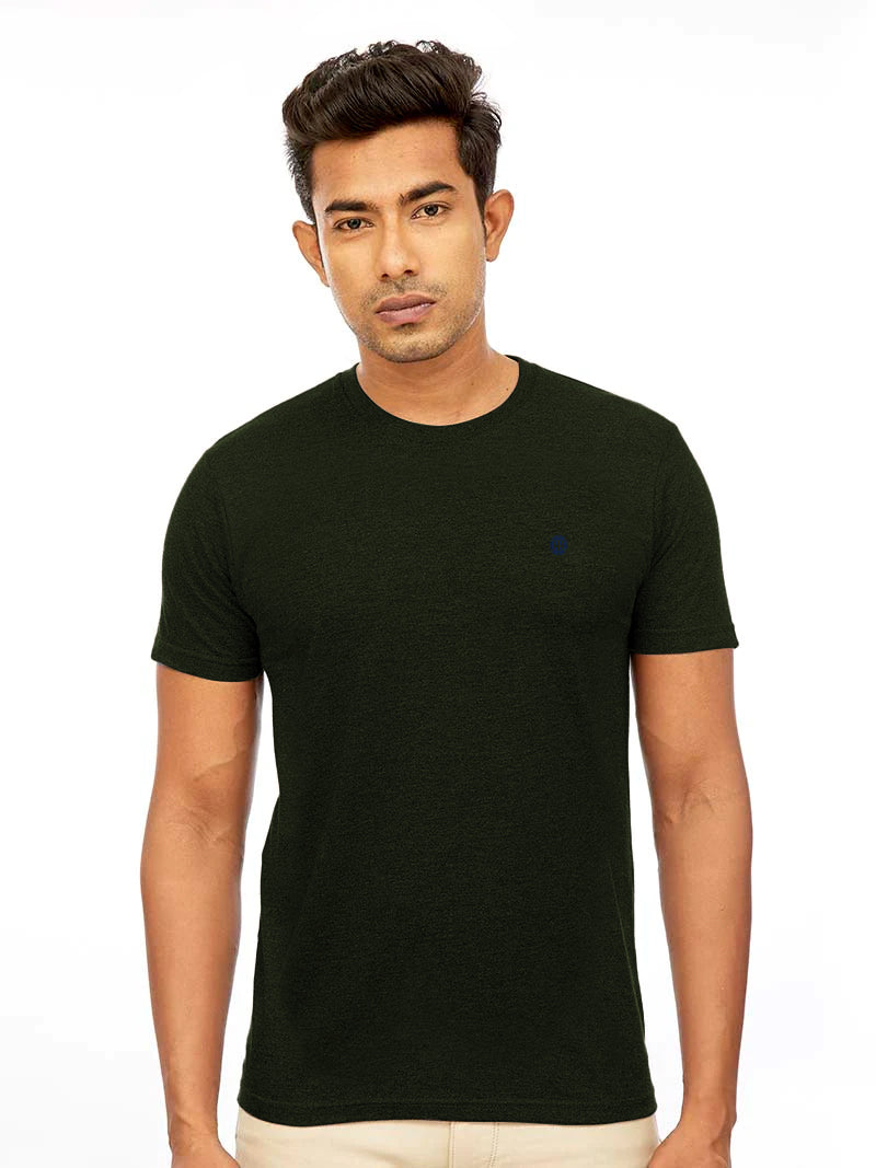 Olive Round Neck T Shirt_SH 03