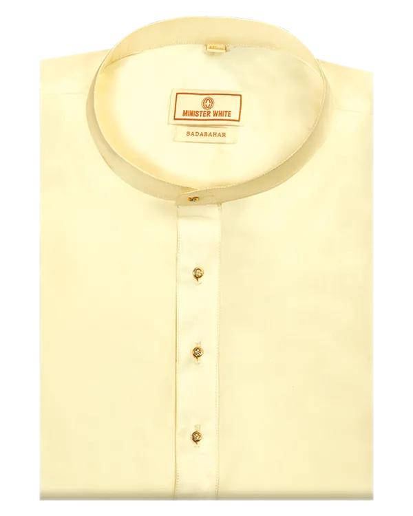 Mens Arts Silk Regular fit Full Sleeves Kurta Sadabahar Cream by Minister White