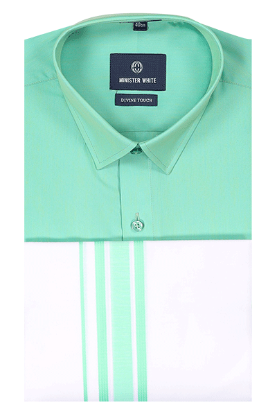 Mint Green Color Shirt With Matching Dhoti. Hitman