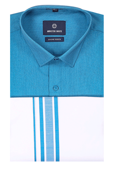 Blue Color Shirt With Matching Dhoti. Hitman