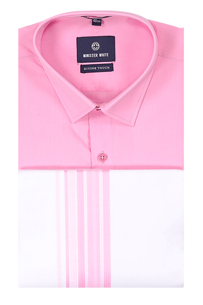 Light Pink Color Shirt With Matching Dhoti. Hitman