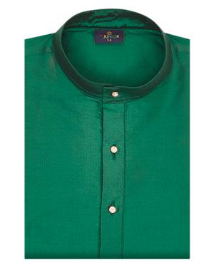 Art Silk - Green Color Kids Kurtha Shirt (Powerful Boy_03)