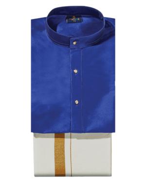 Royal Blue Color Kurtha With Matching Flexi Dhoti. Handsome Boy