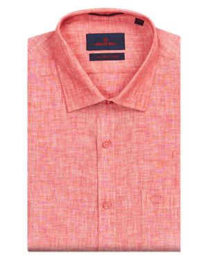 Mens Pure Linen Regular Fit Light Peach Colour Shirt Alanzo Linen by Minister White