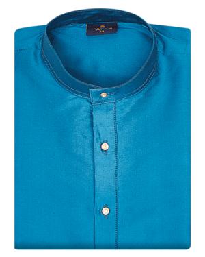 Art Silk - Light Blue Color Kids Kurtha Shirt (Powerful Boy_08)