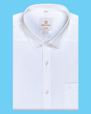 Mens Premium Cotton Regular Fit White Shirt Stunner
